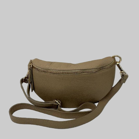 Sample Midjeväska-mini i Läder Beige /