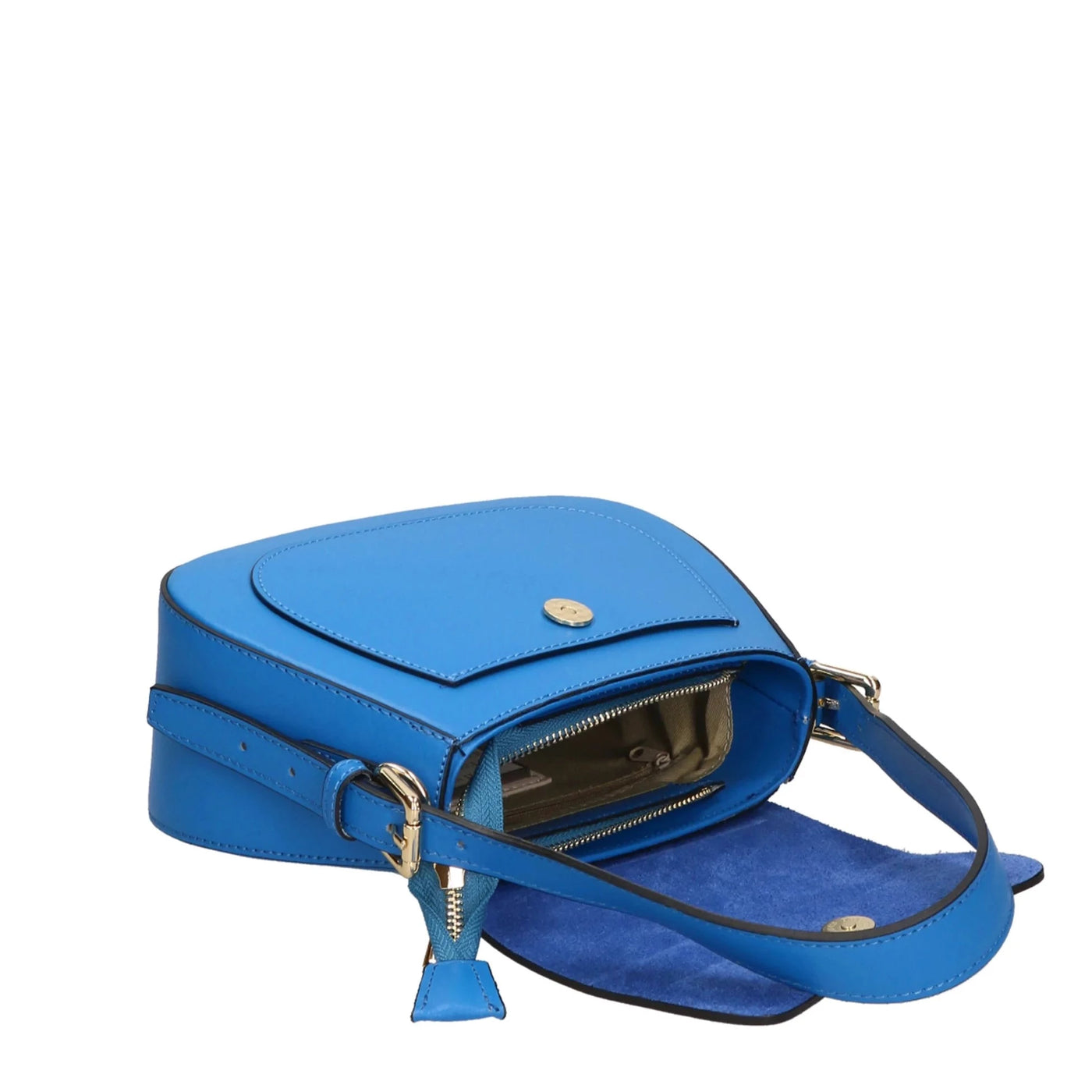 Läderväska med 2 axelremmar "Milan", Blå