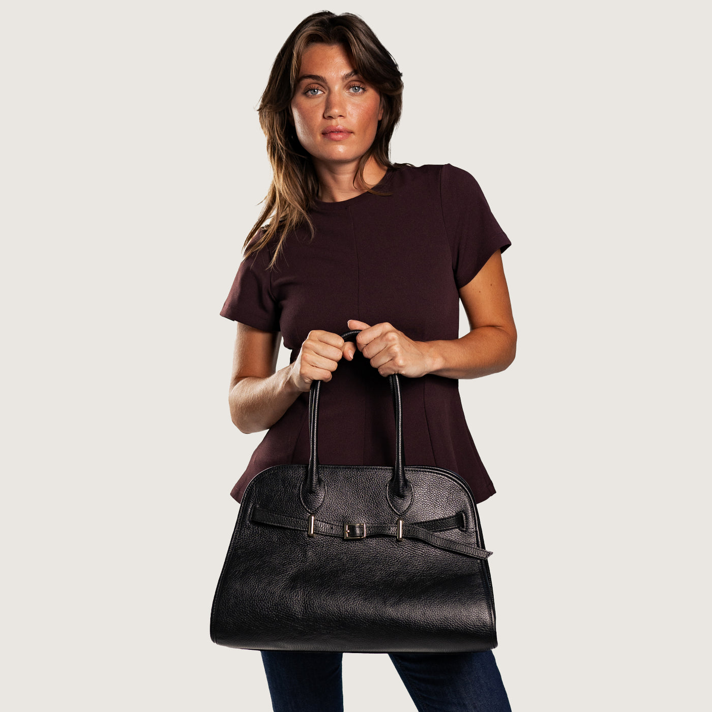 Bag "Portofino" in Leather Black