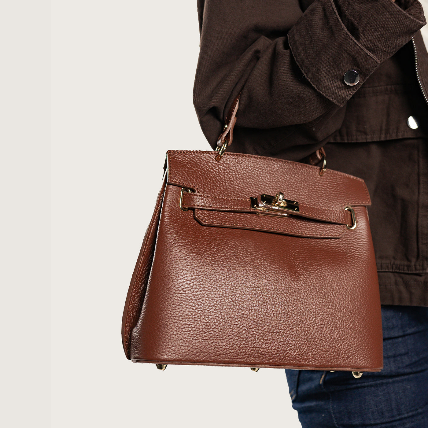 Leather bag "rivoli" chocolate