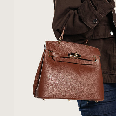 Leather bag "rivoli" chocolate