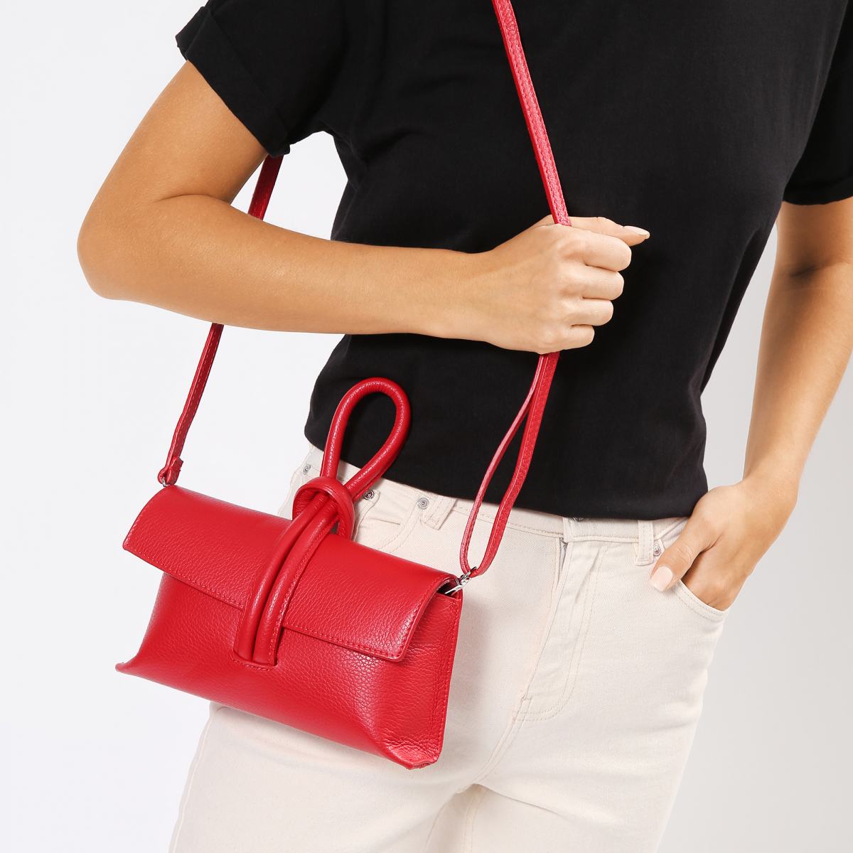 Leather bag "Barletta", Red