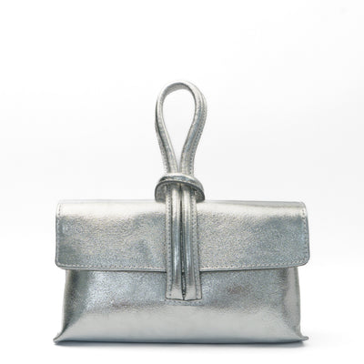 Leather bag "Barletta" Silver