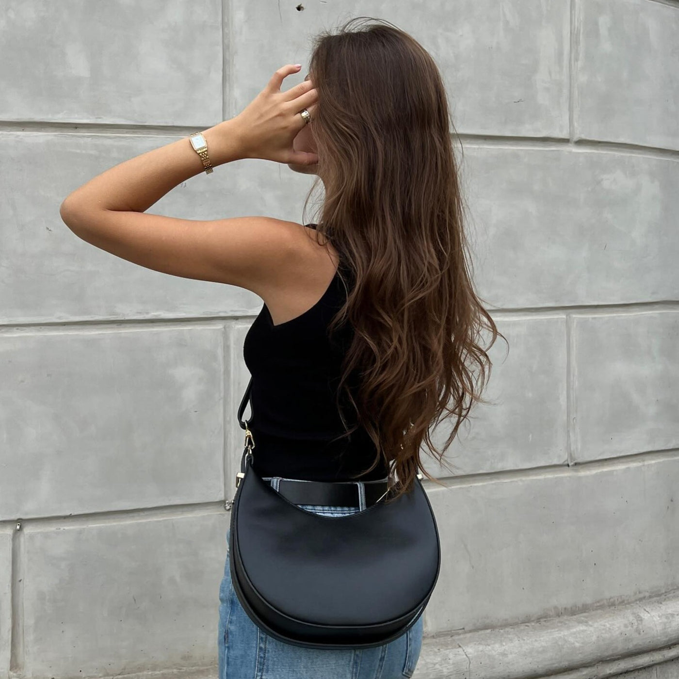 Leather bag "Luna", Black