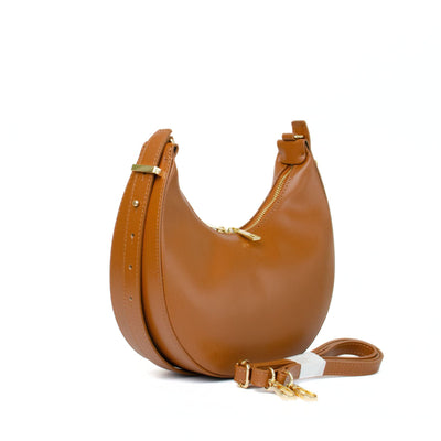 Leather bag "Luna", Brown, leather with structure