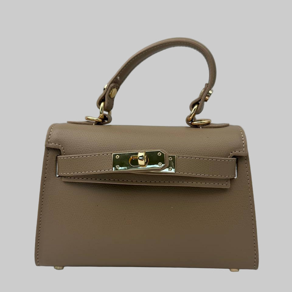 Sample Trento i Saffiano Läder Ljustaupe /