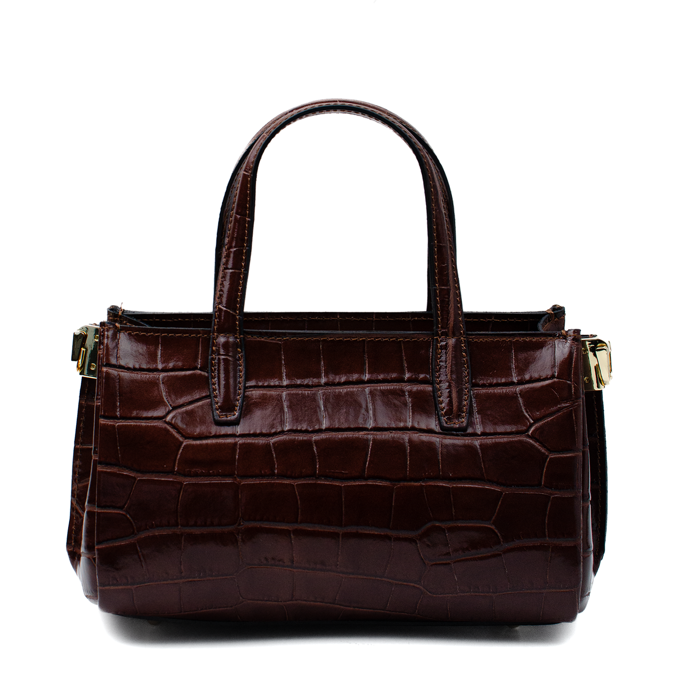 Väska "Ancona" i croco, Chocolate