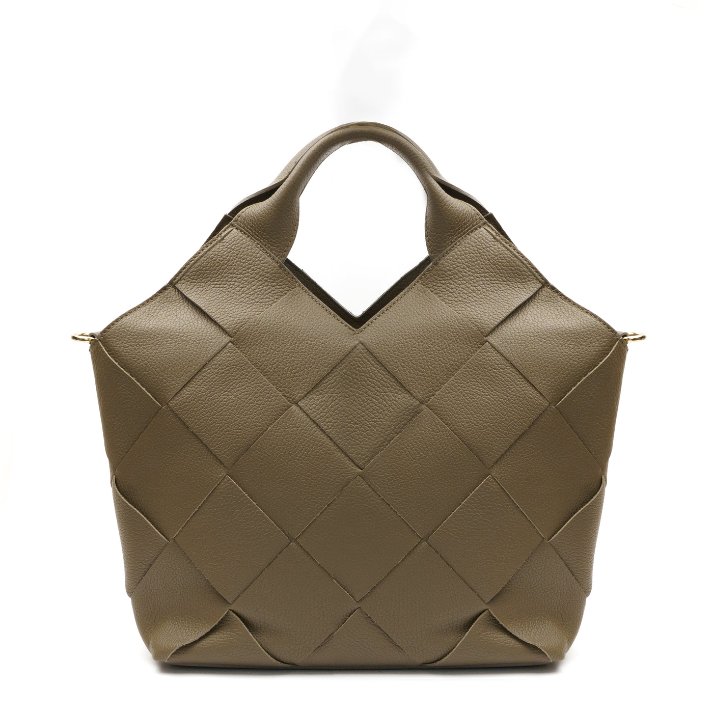 Braided leather bag "Anna", Taupe