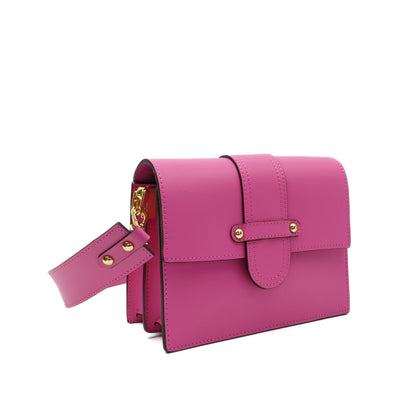 Leather bag with 2 shoulder straps "Atri", Pink