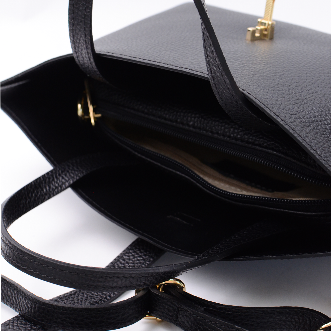 Väska i läder "Aversa" Svart