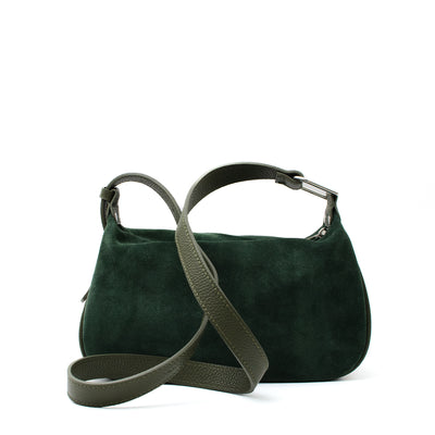 Bag "Catania" in genuine suede and leather, Khaki