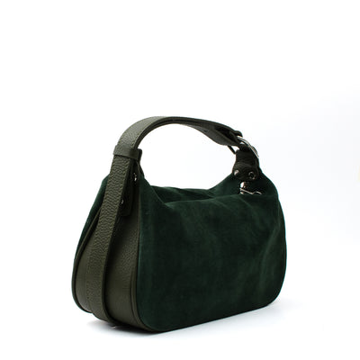 Bag "Catania" in genuine suede and leather, Khaki