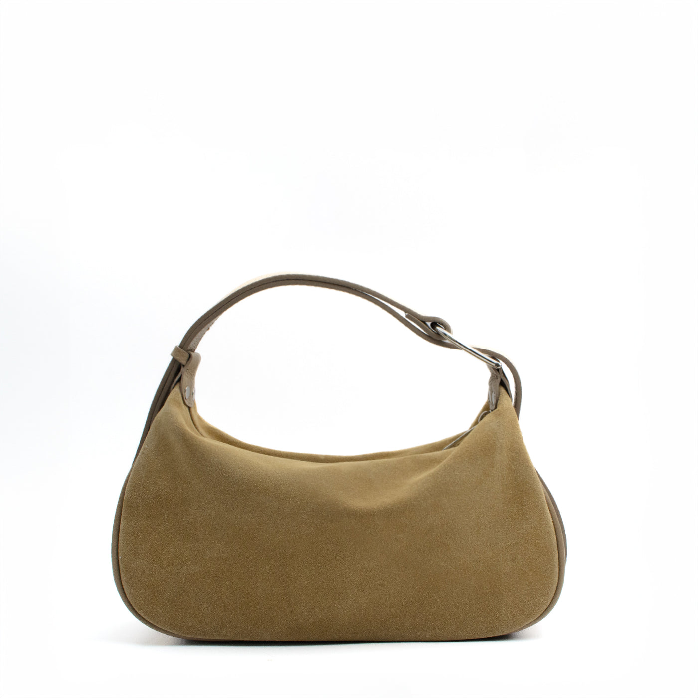 Bag "Catania" in genuine suede and leather, Light Taupe