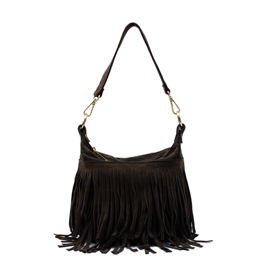 Väska i mocka "Cento" Espresso Ash