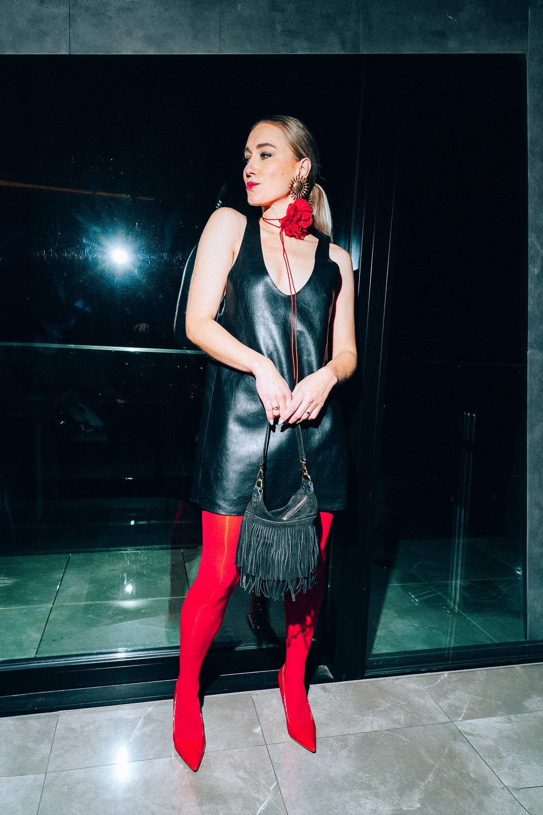 Väska i mocka "Cento" Svart