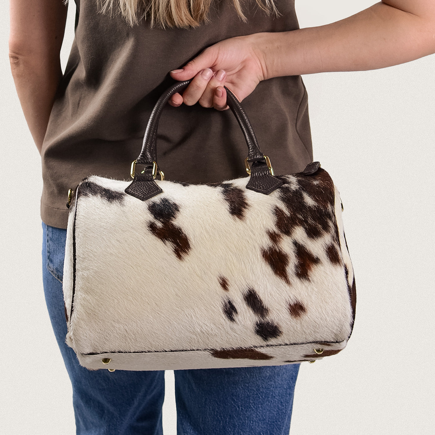 Väska "Lecce" Cow, Mörkbrun