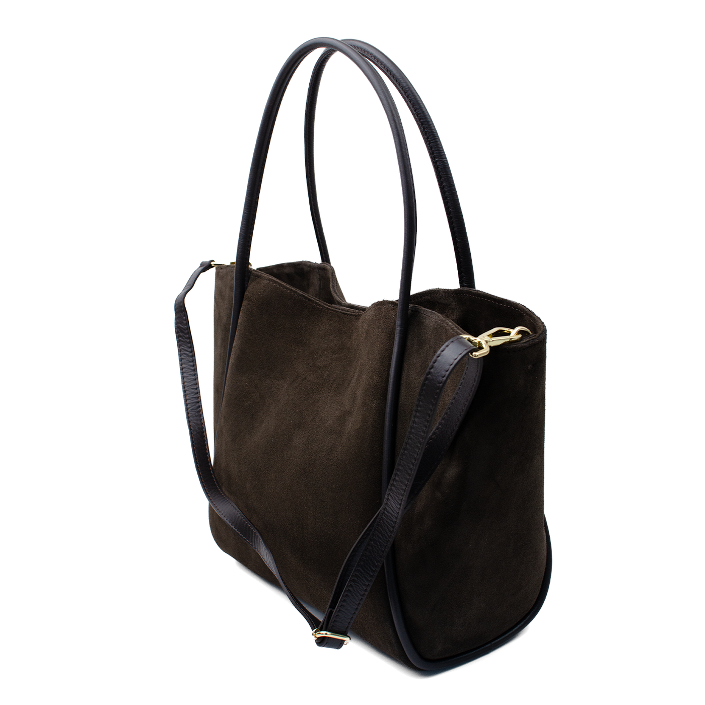 Shopping bag "Florence xl" dark brown suede