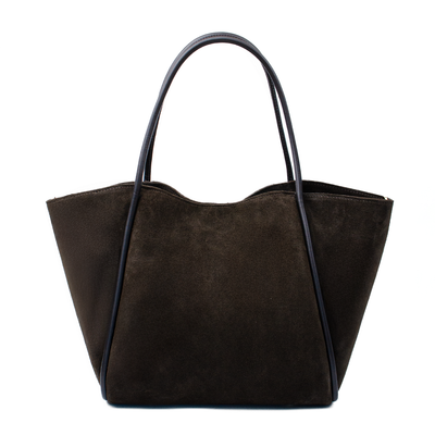 Shopping bag "Florence xl" dark brown suede