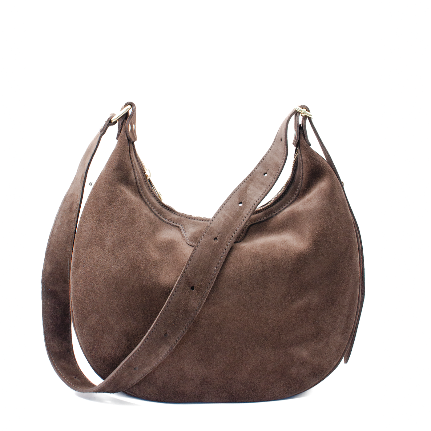 <tc>Hobo bag in genuine suede "Gela", Darkbrown</tc>