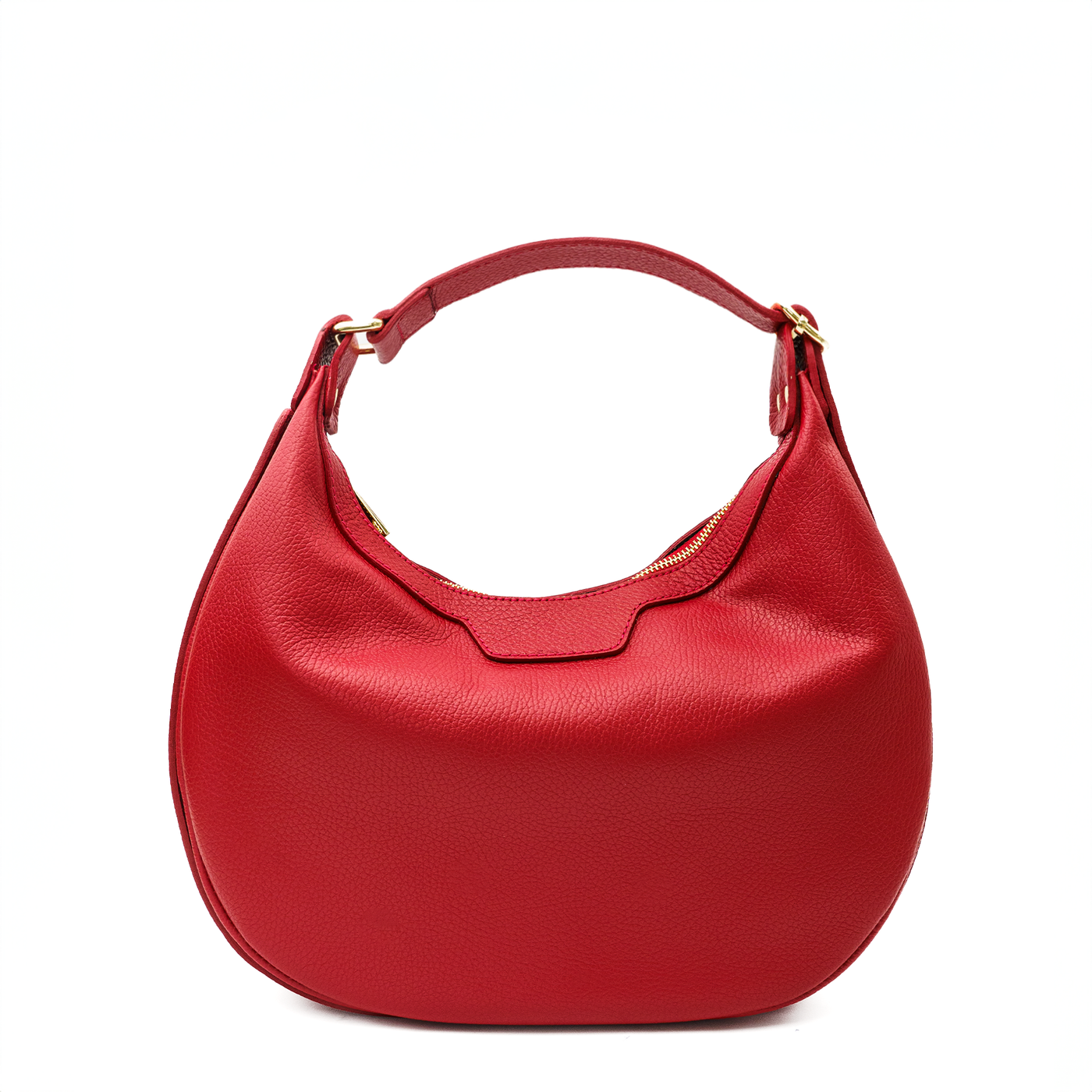 Hobo bag in genuine leather "Gela", Red