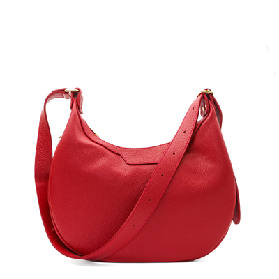 Hobo bag in genuine leather "Gela", Red