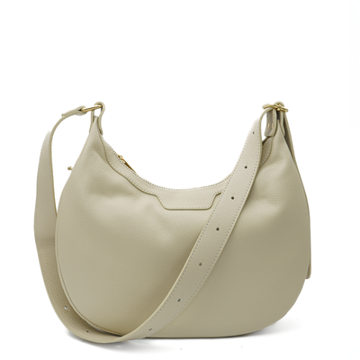 Hobo bag in genuine leather "Gela", Beige