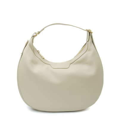 Hobo bag in genuine leather "Gela", Beige