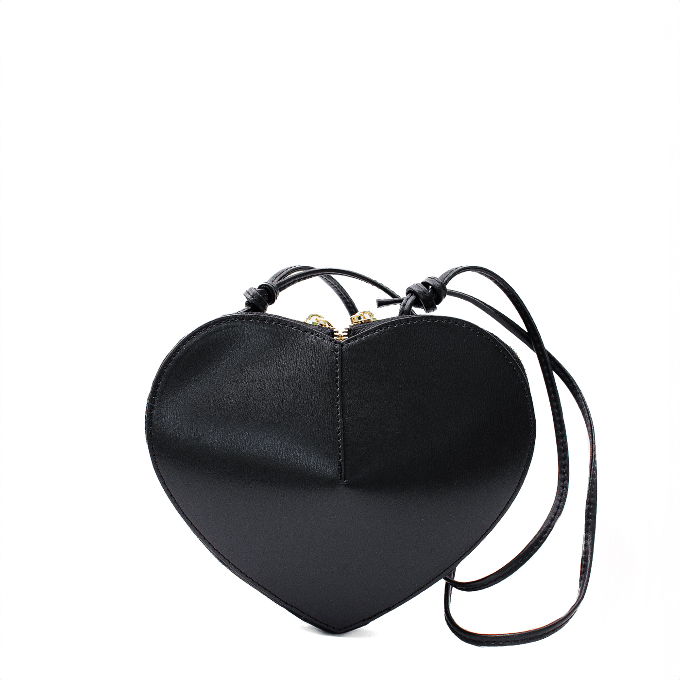 "Heart" bag i saffiano läder, Svart