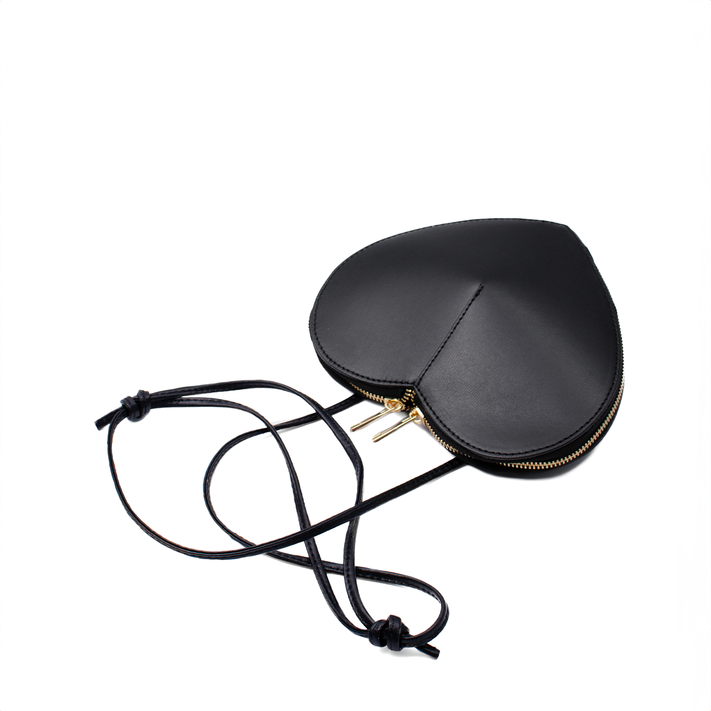 "Heart" bag i saffiano läder, Svart