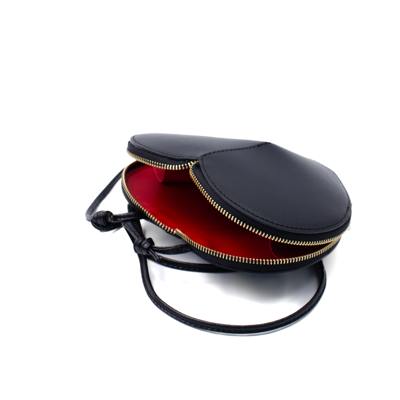 "Heart" bag i saffiano läder, Svart