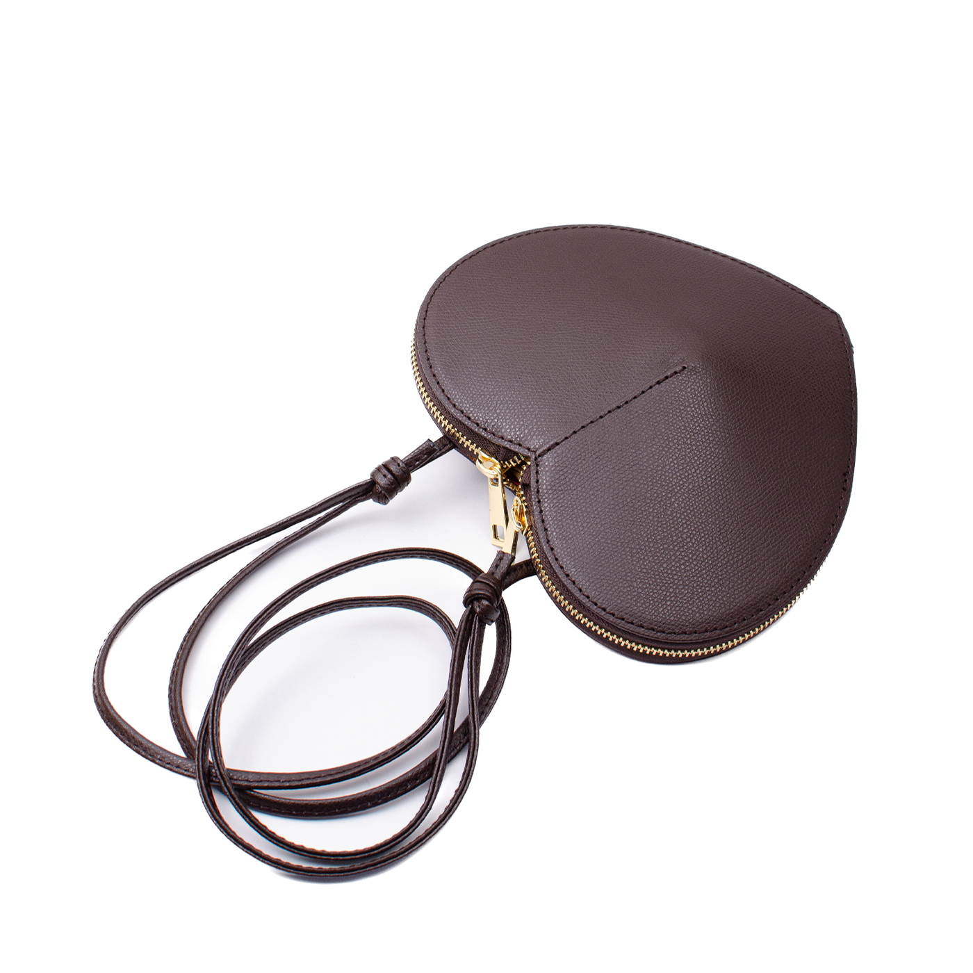 "Heart" bag i saffiano läder, Mörkbrun