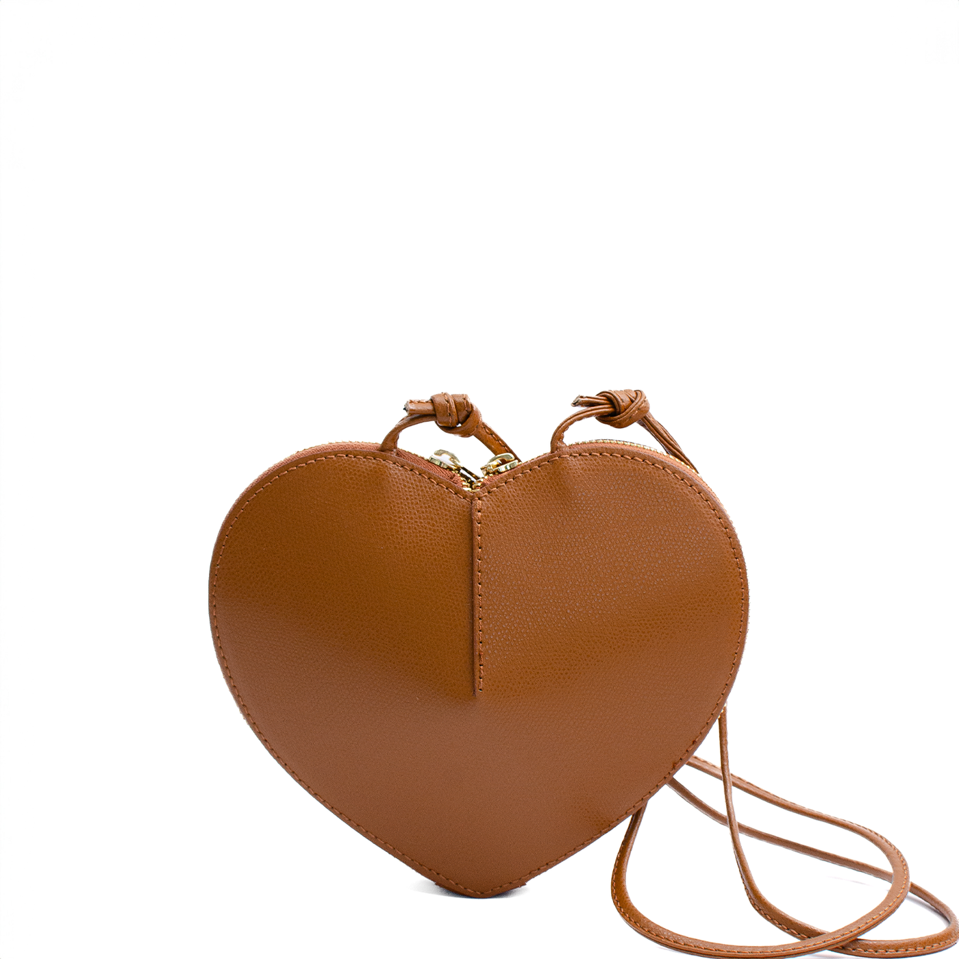 "Heart" bag i saffiano läder, Camel