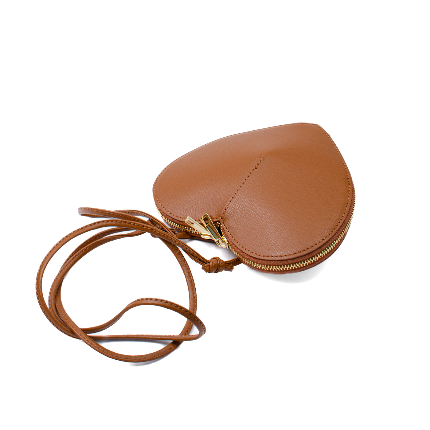 "Heart" bag i saffiano läder, Camel