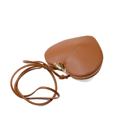 "Heart" bag i saffiano läder, Camel