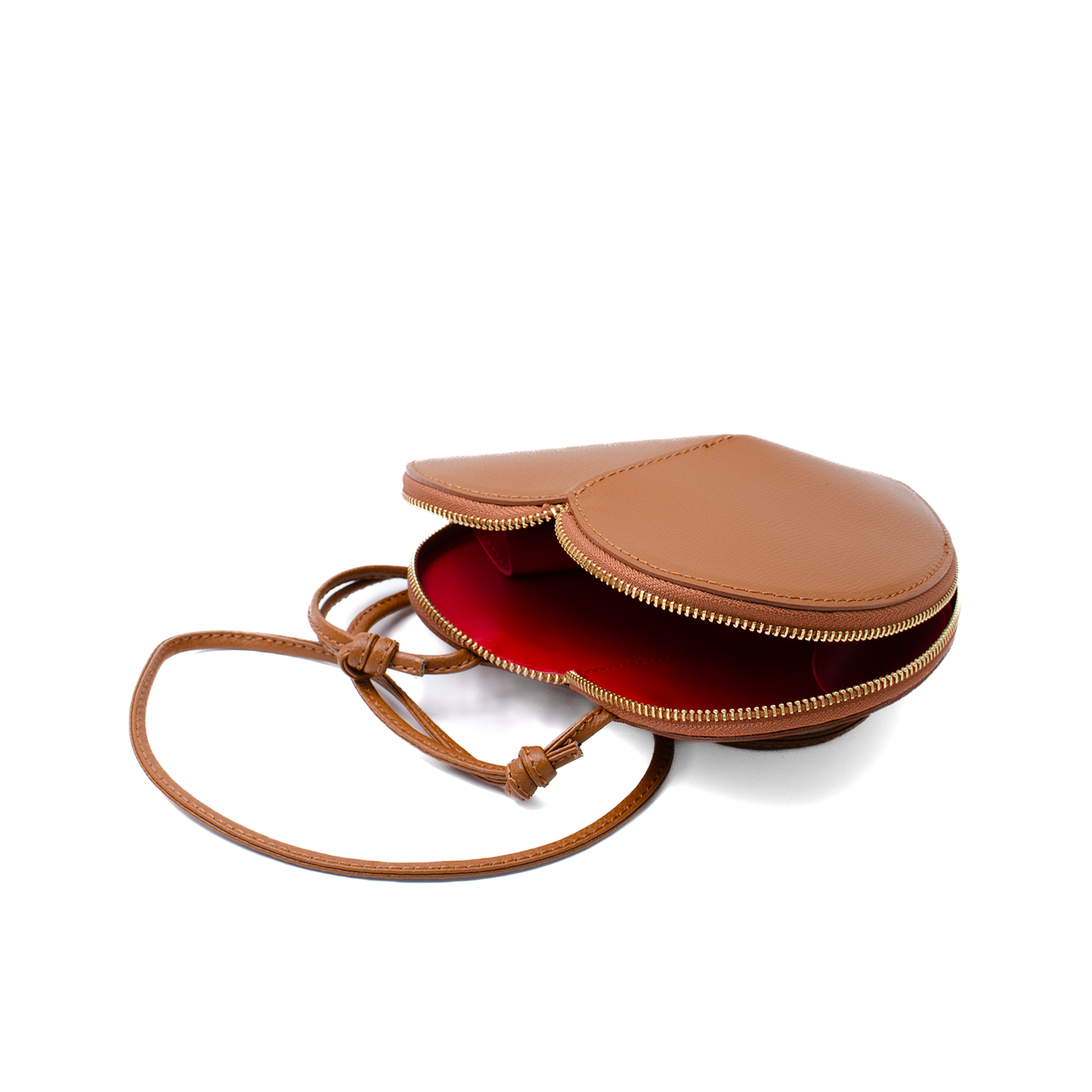 "Heart" bag i saffiano läder, Camel