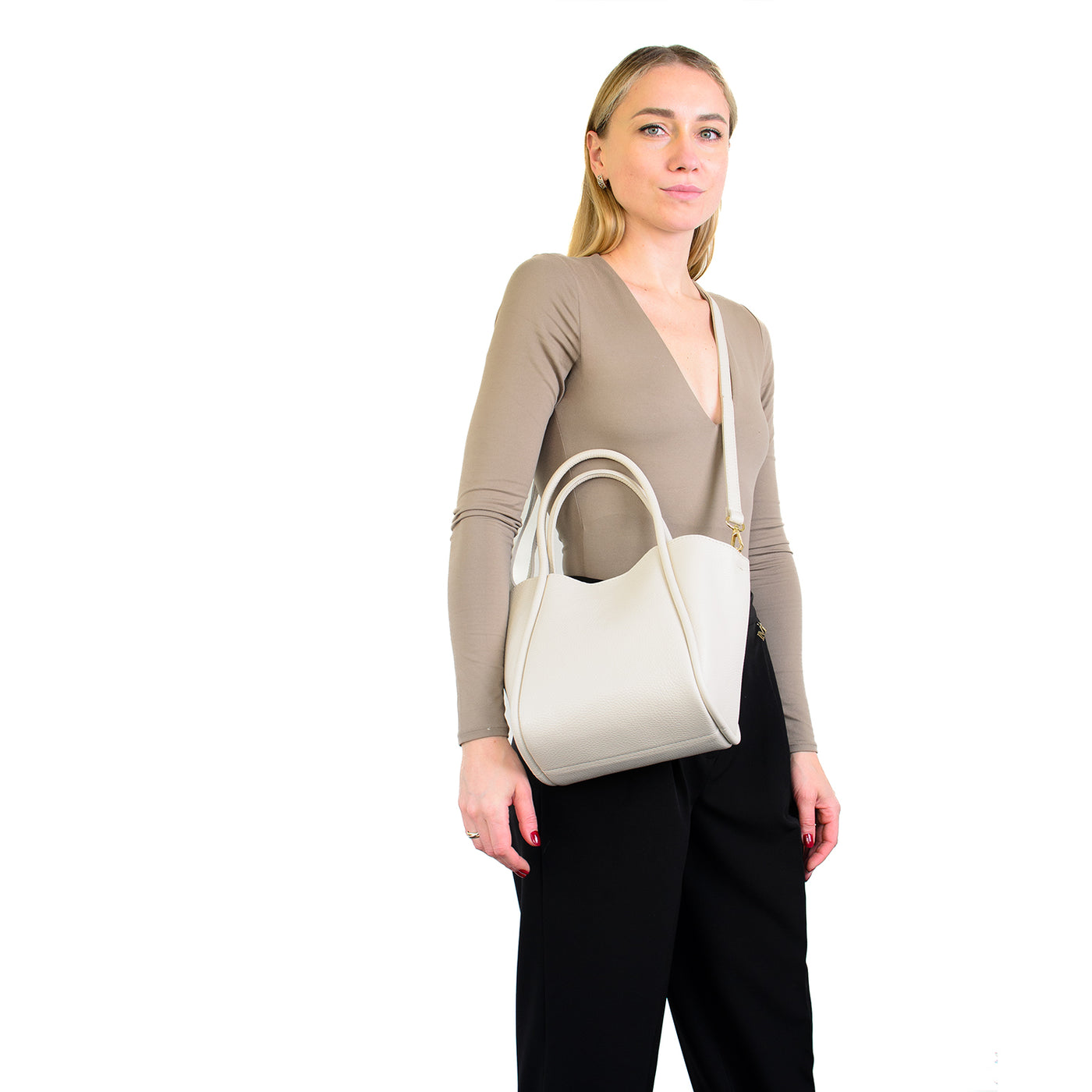 Leather bag "Florence M" Beige