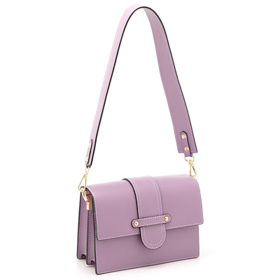 Leather bag with 2 shoulder straps "Atri", Light purple