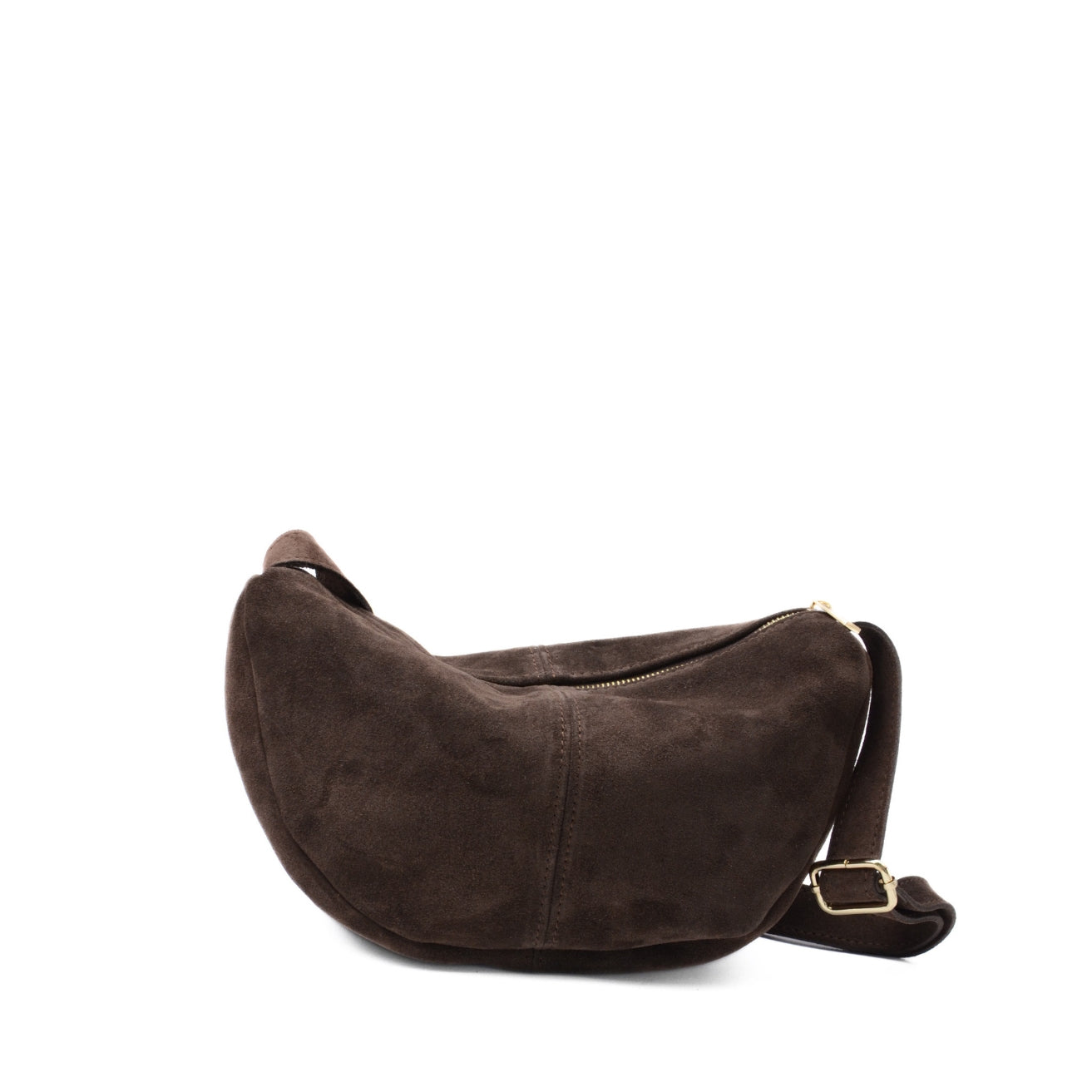 CrossBody bag in suede “Melfi” dark brown