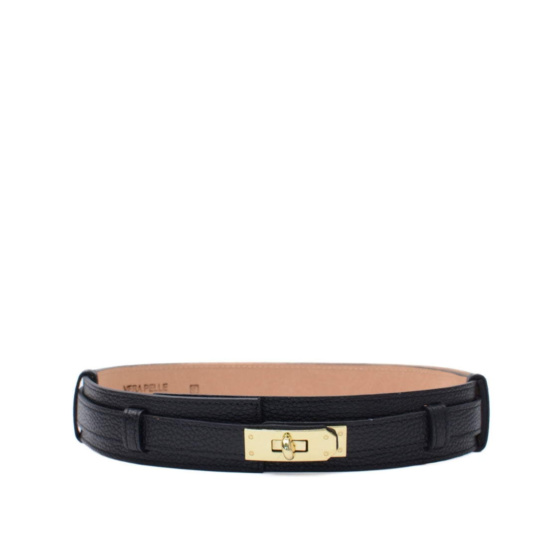 Läderbälte med vridlås Maxi