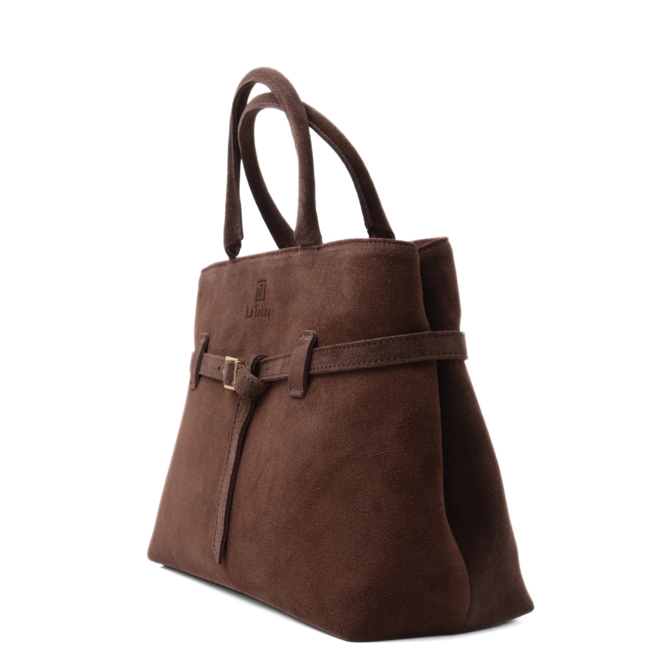 Bag "Pisa-Maxi" in suede, chocolate