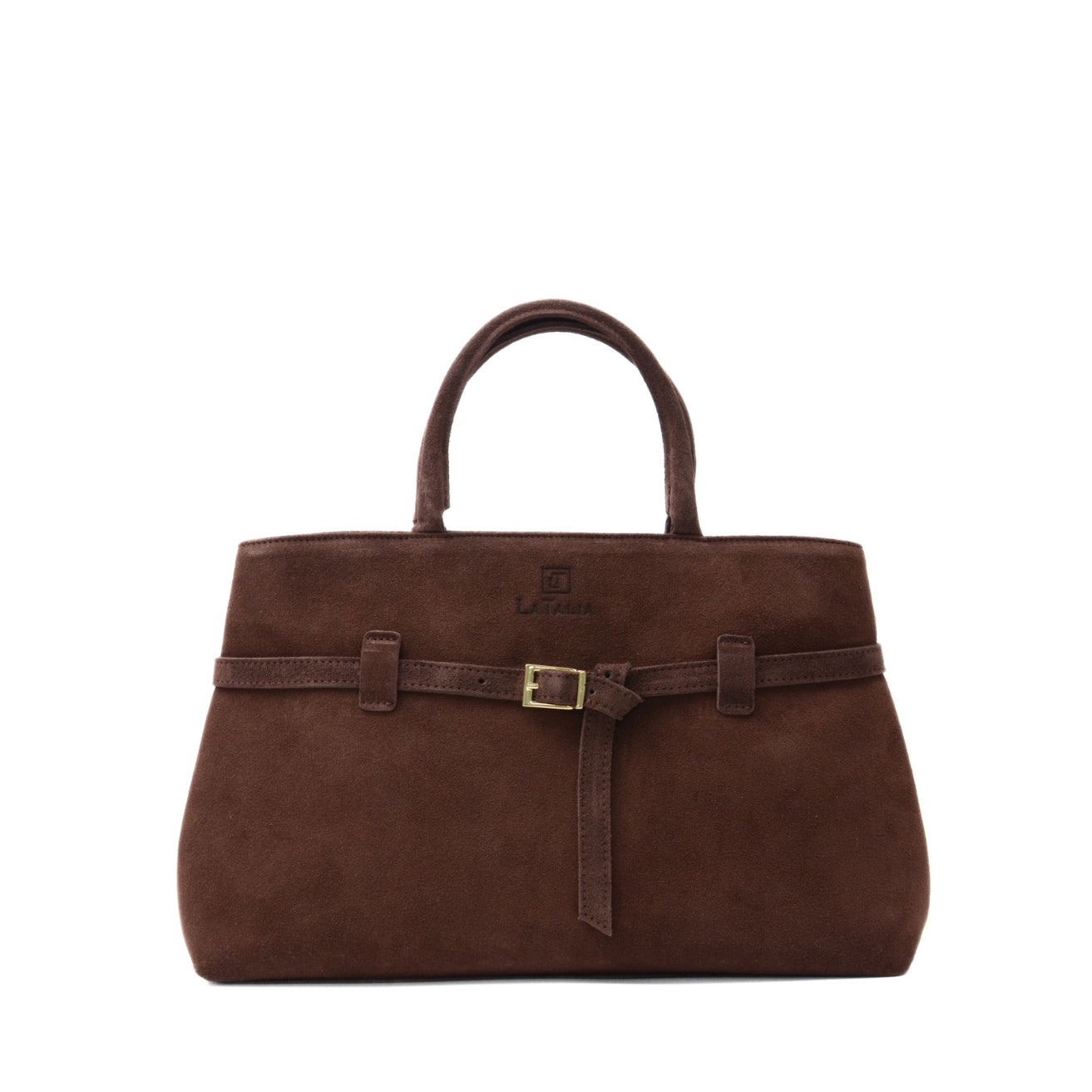 Bag "Pisa-Maxi" in suede, chocolate