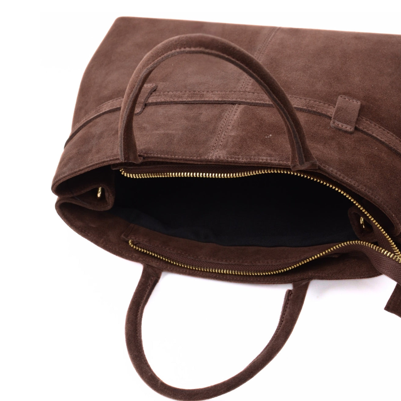 Bag "Pisa-Maxi" in suede, chocolate