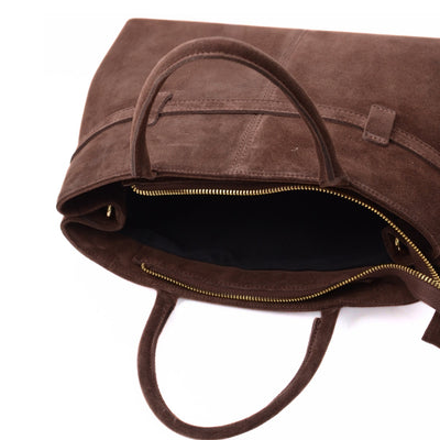 Bag "Pisa-Maxi" in suede, chocolate