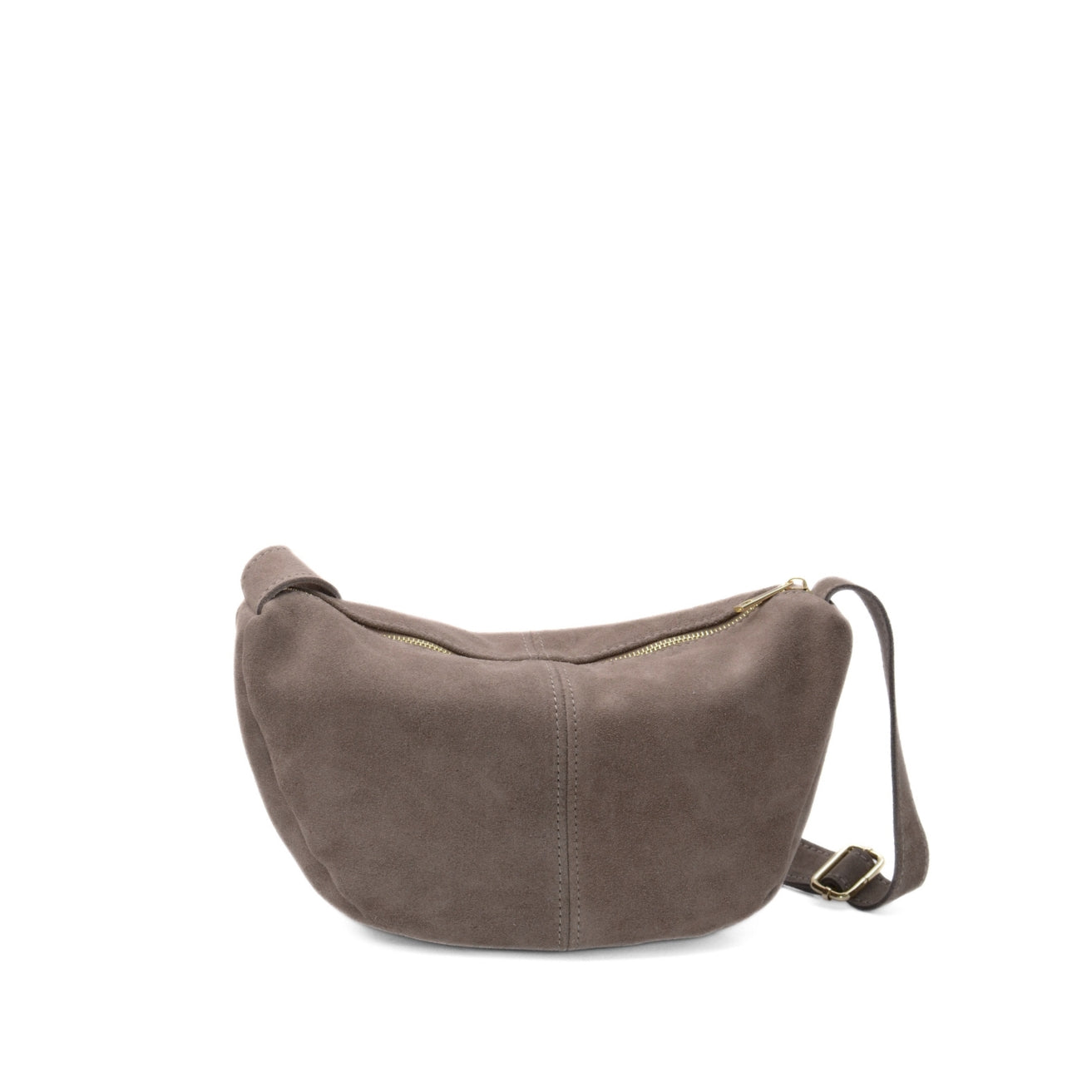 CrossBody bag in suede "Melfi" Taupe