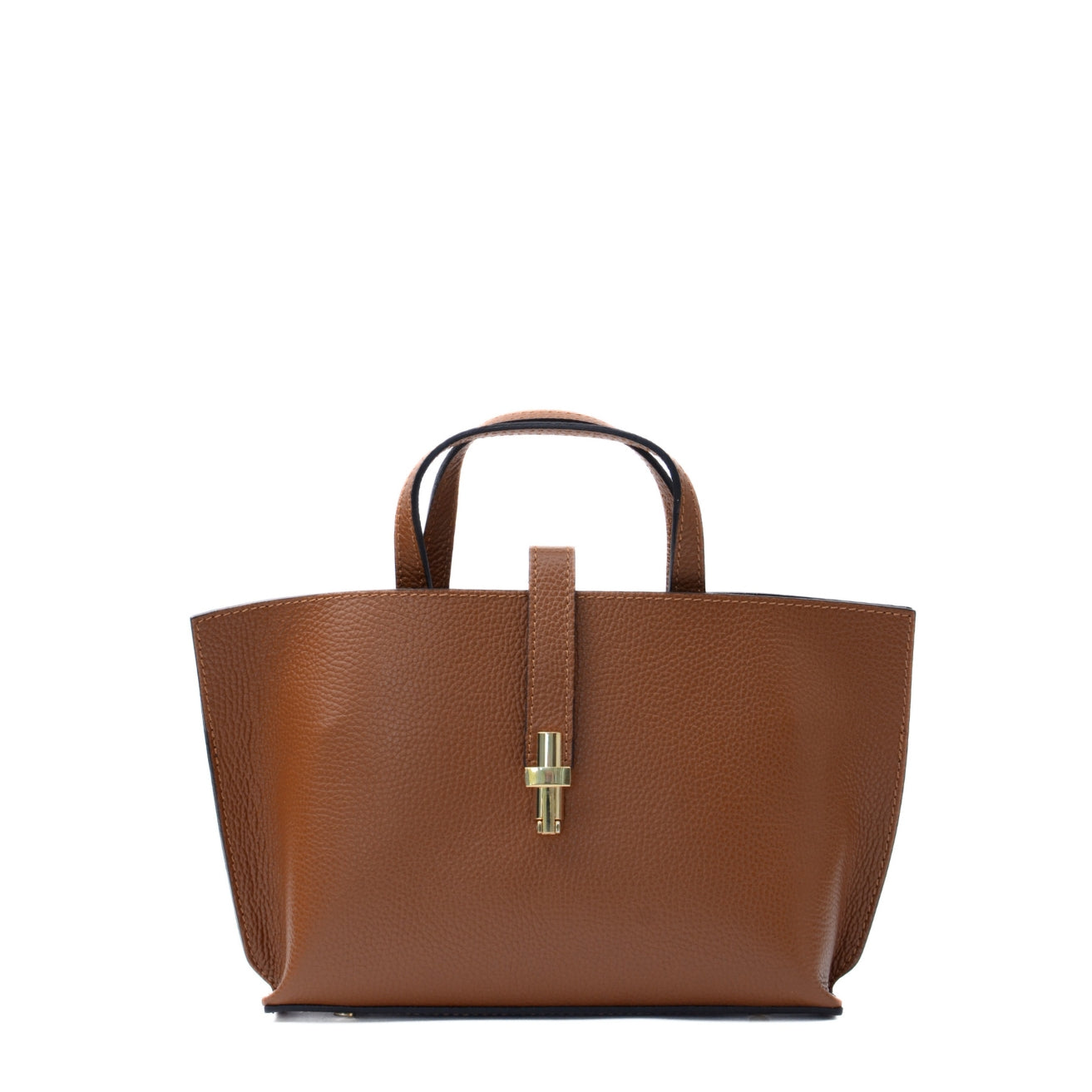 Bag in leather “aversa” camel