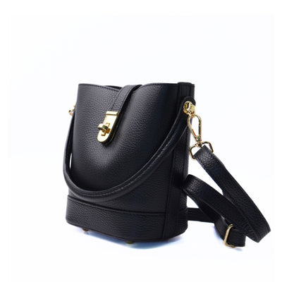 Väska i läder "Lugo" Svart