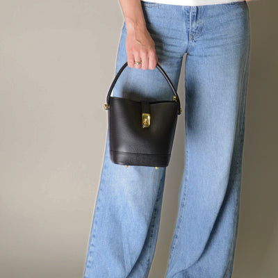 Väska i läder "Lugo" Svart