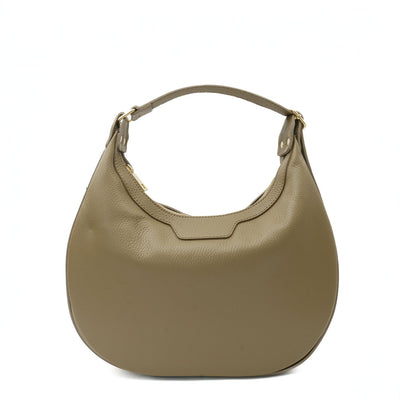 Hobo bag in Genuine Leather "Gela", Ljustaupe