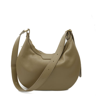 Hobo bag in Genuine Leather "Gela", Ljustaupe