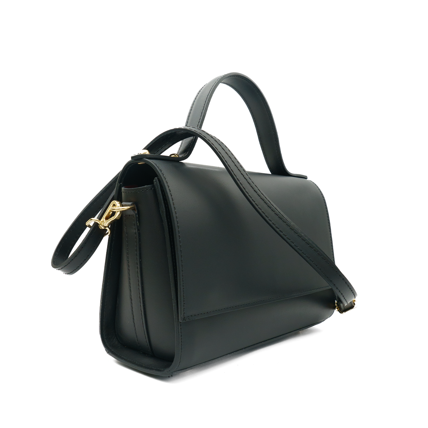 Handbag in genuine leather "Palermo", Black